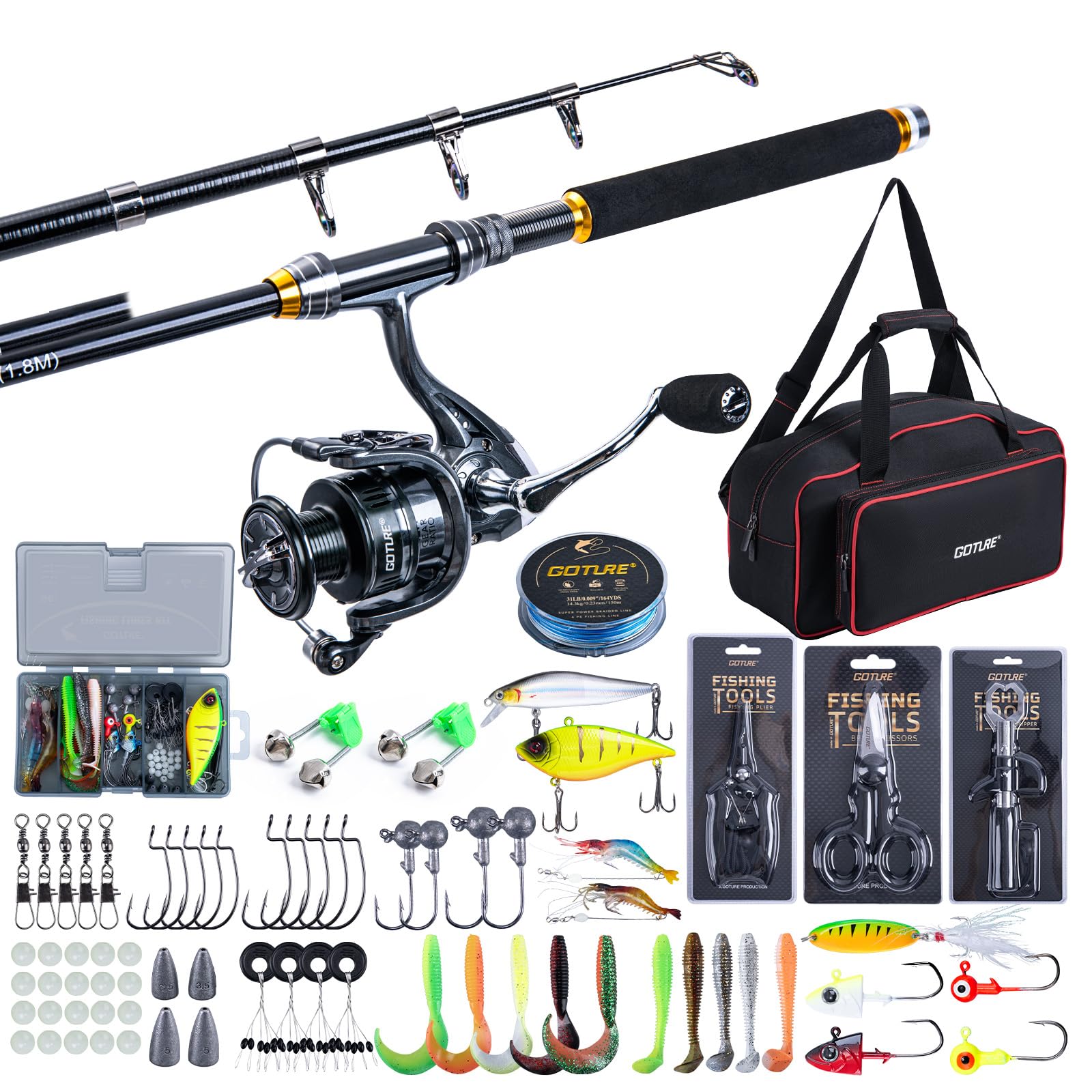 Goture canne à pêche télescopi - Fishing Lure Spinner avis et prix